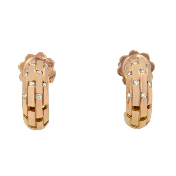Piero Milano Natural Diamonds Mini Huggie Earrings 18k Rose Gold 0.10cttw - Picture 3 of 5